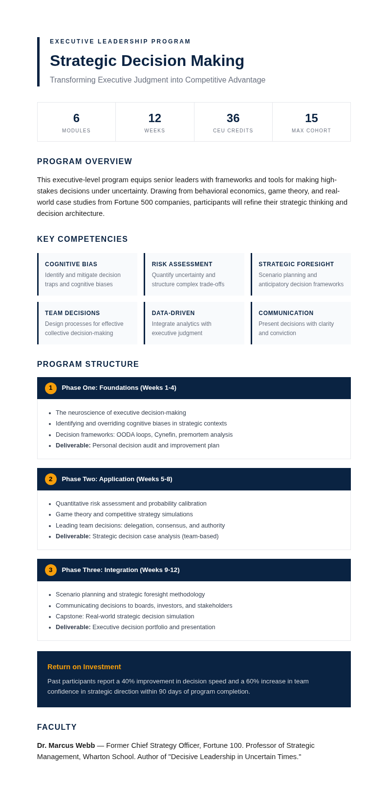 Executive professional course creator